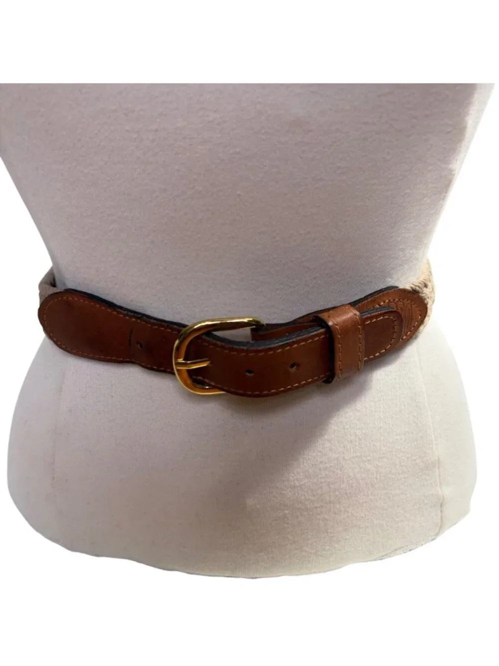 Zep Pro Woven Canvas Belt Mens 38 Fits Big Brass Buckle Leather Classic USA Made